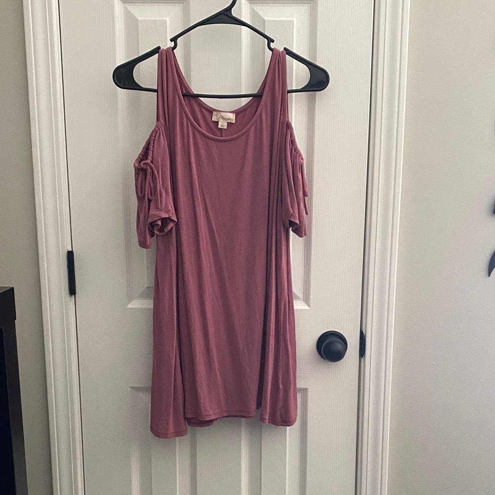 Misia Dusty Rose Cold Shoulder Blouse